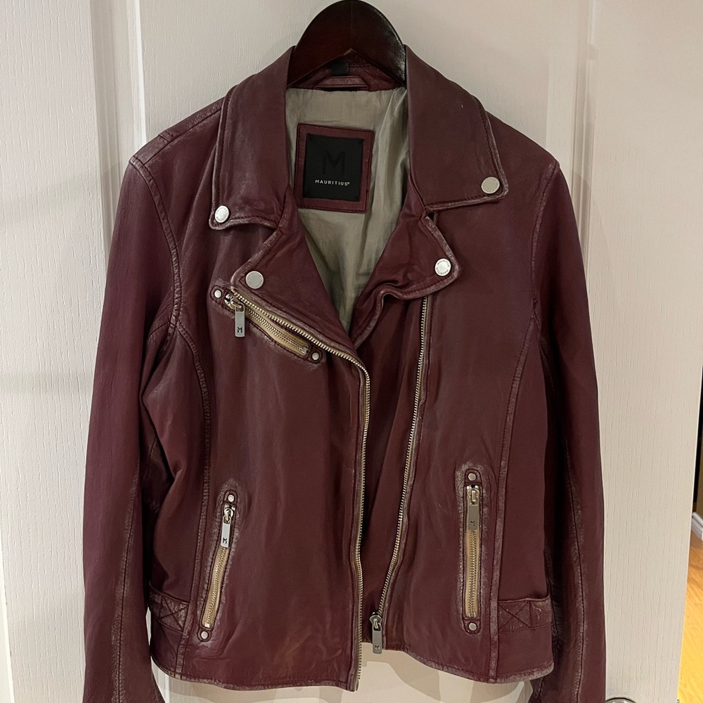 Maroon Leather Jacket